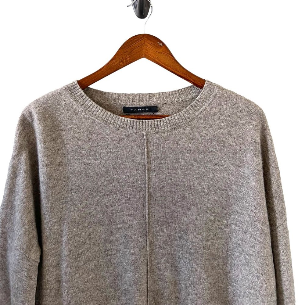 Tahari Gray Crew Neck Sweater - Picture 2 of 12